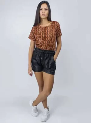 Shorts de Couro